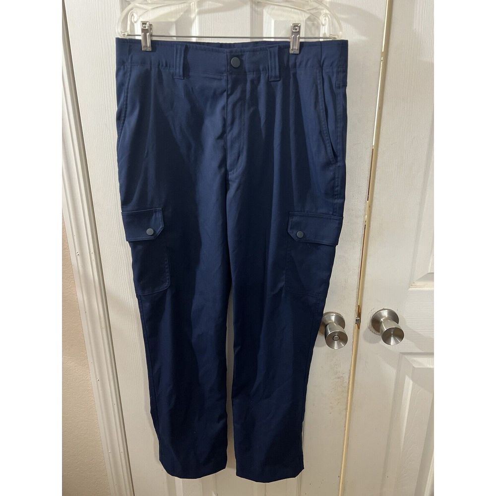 Roundtree Yorke Blue Performance‎ Andrew Straight Fit Flat Front Pants 38 X 32